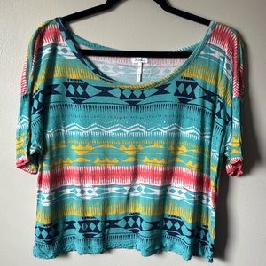 Aztec flowy crop top